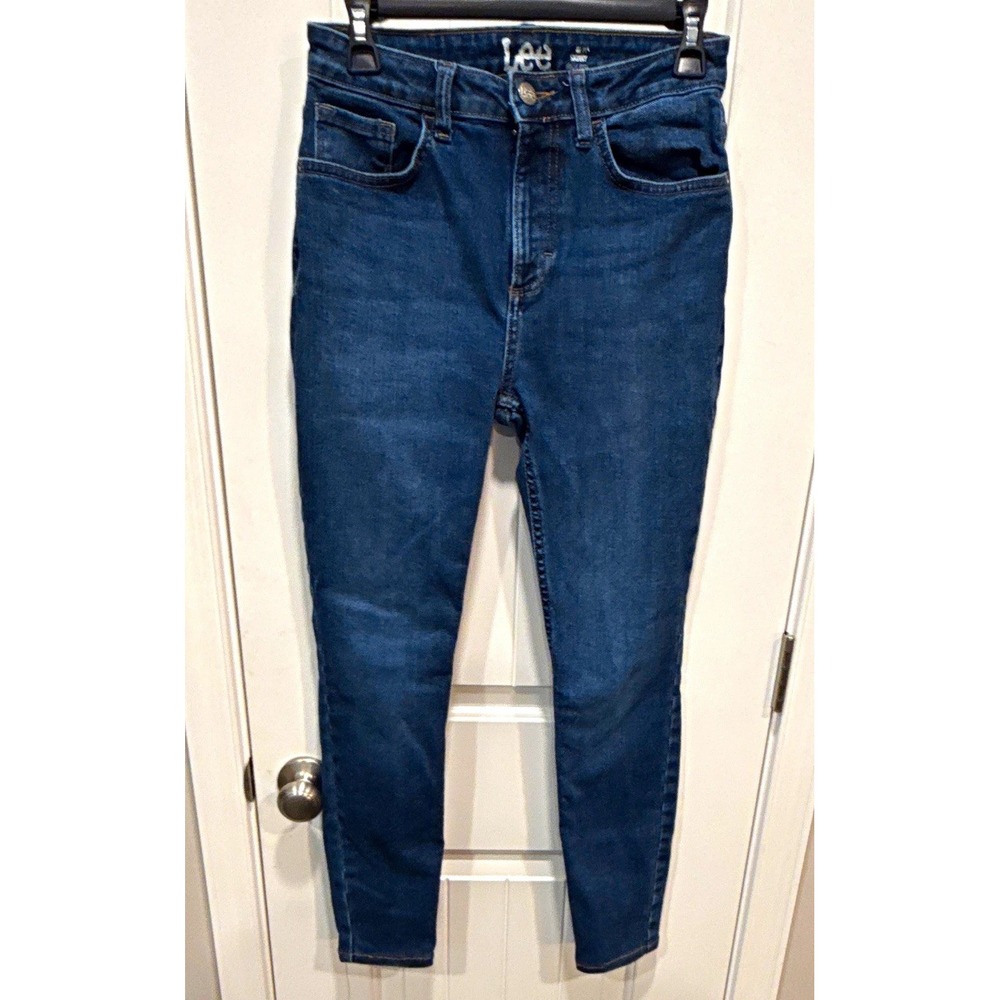 Lee Women's High Rise Skinny Blue Denim Jeans Medium Wash 5-Pocket Size 4M